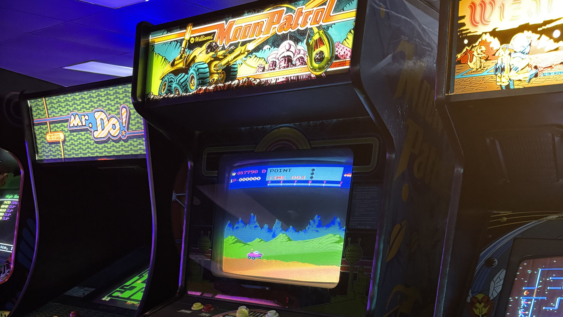 Moon Patrol at the Time Rift Arcade in Bedford Texas