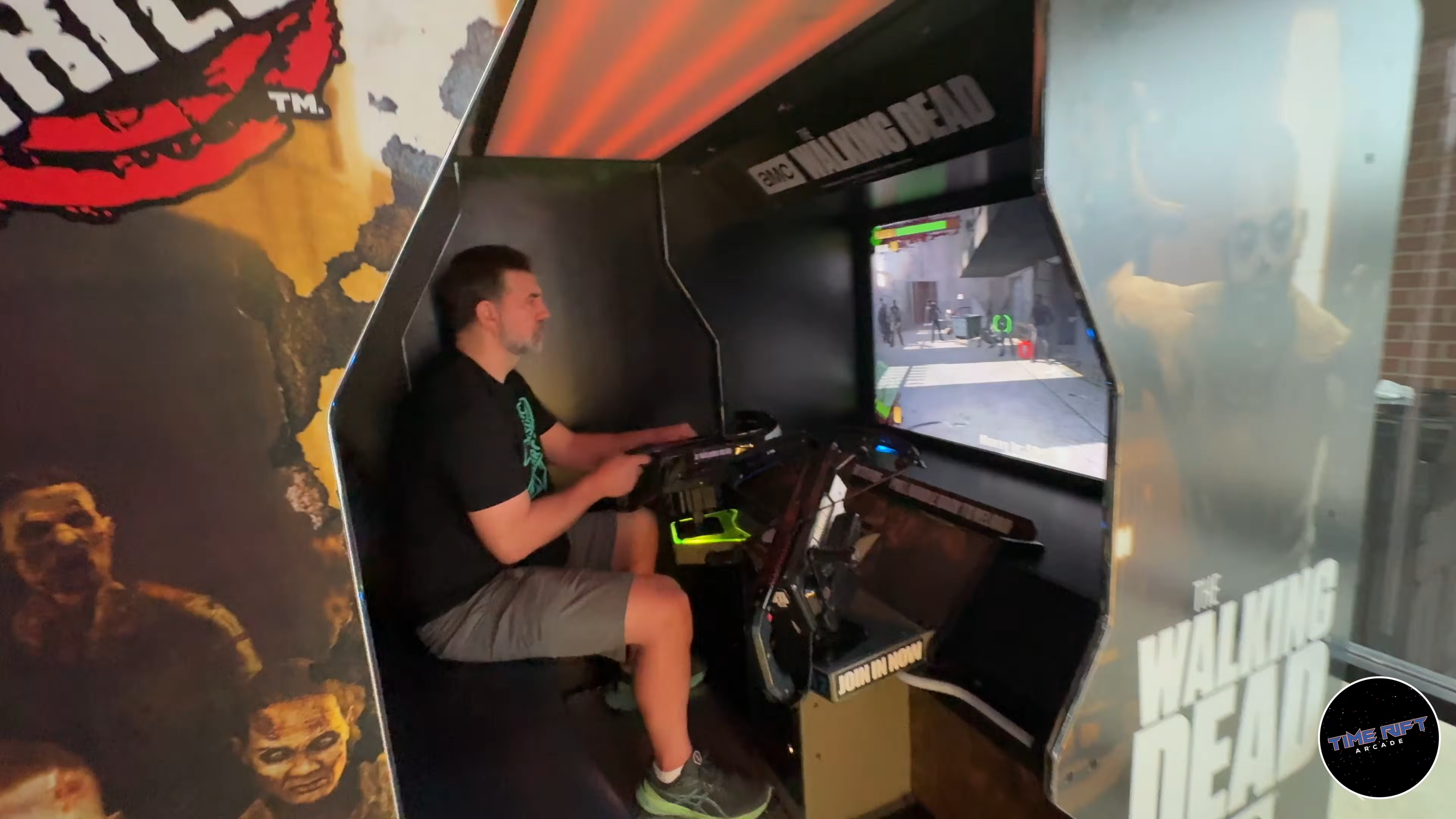 Playing The Walking Dead Arcade at Time Rift Arcade in Bedford Texas
