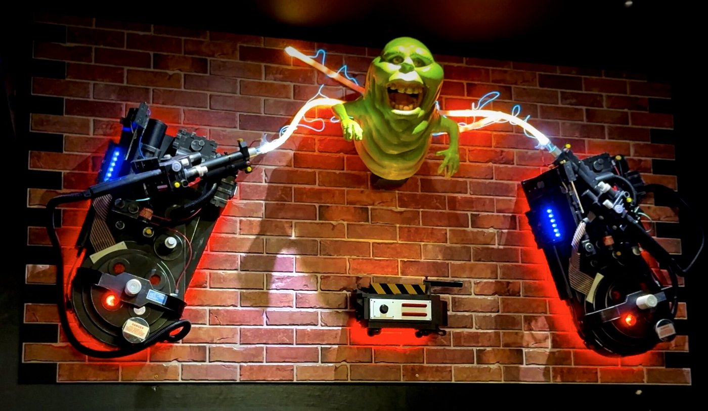 Cool Ghostbusters props at Time Rift Arcade