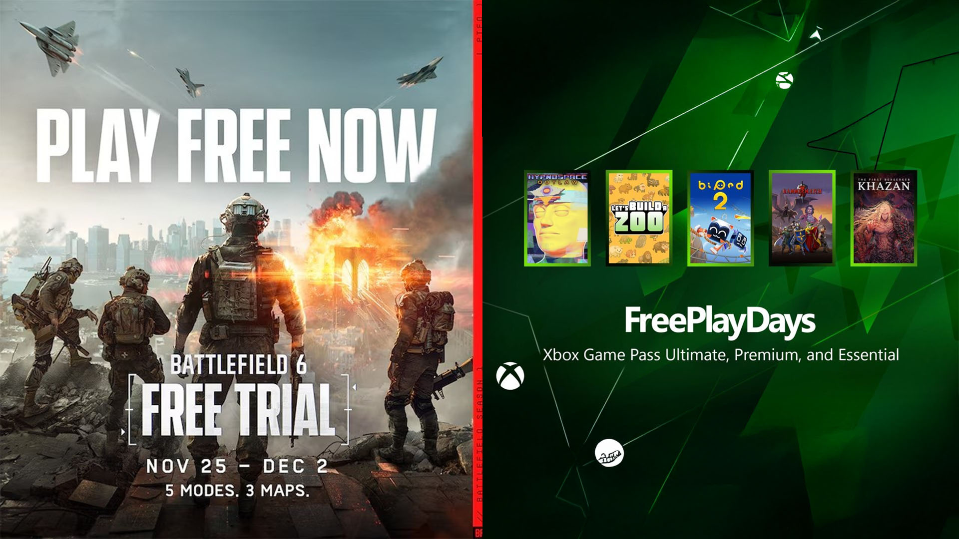 Free Play Days on XBOX for Black Friday
